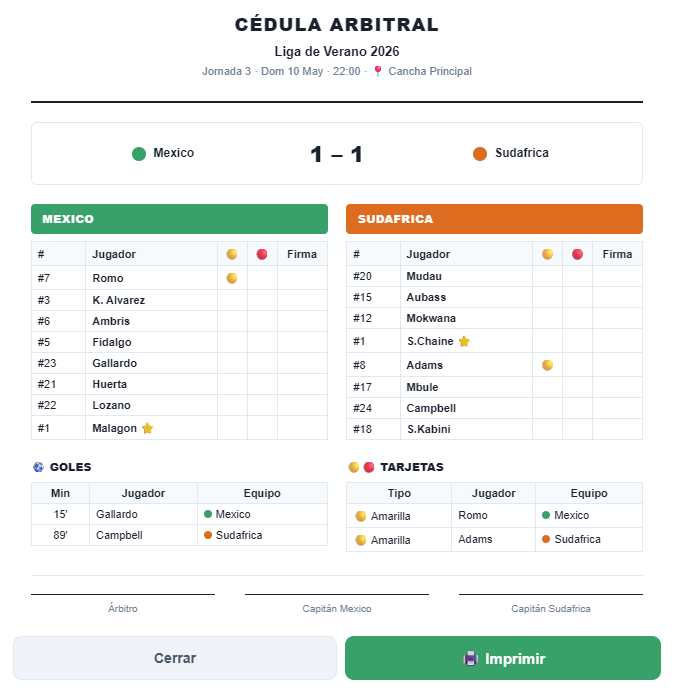 Cédula Arbitral